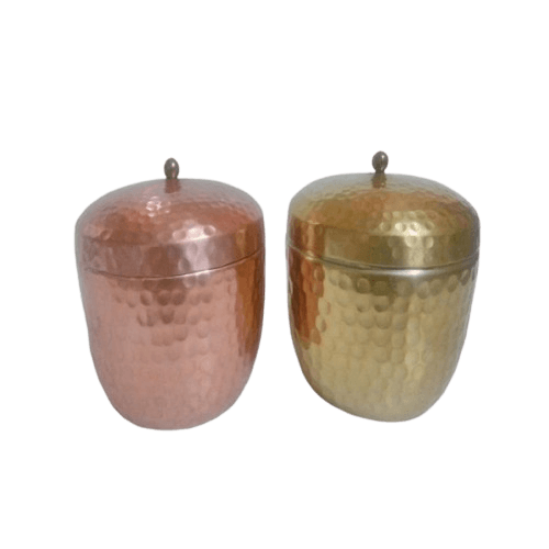 COPPER & BRASS HAMMER CANDLE CONTAINER (POLISH)